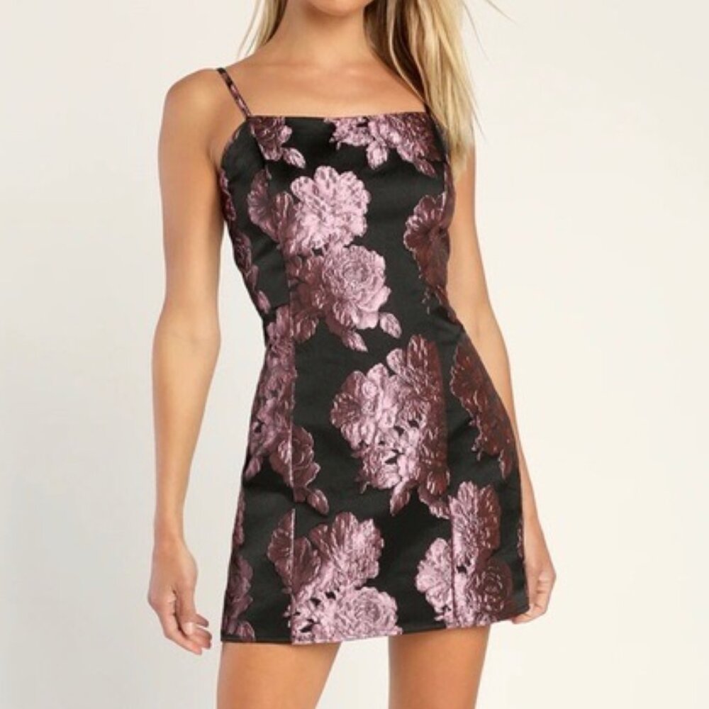 LULUS HOMECOMING DRESS - NWT SIZE S - PINK AND BLACK FLORAL